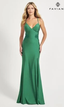 Long Formal Dress 11020 By Faviana -SIMPLY DRESS SALE 11020 Emerald Front