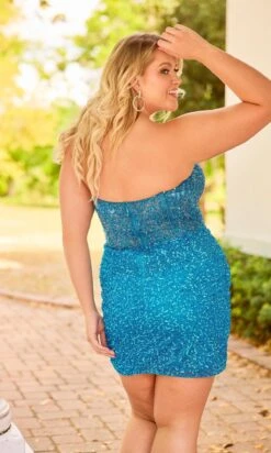 Primavera Short Party Dress 14098 -SIMPLY DRESS SALE 14098PEACOCKBACK homecoming dress