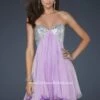 La Femme Short Strapless Prom Dress 17649 -SIMPLY DRESS SALE 17649 Lavender F