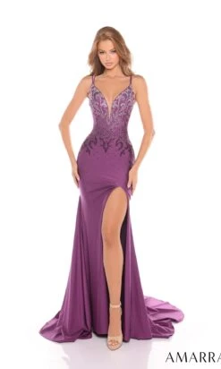 Amarra Long Formal Dress 20019 -SIMPLY DRESS SALE 20019 Plum o long prom dress
