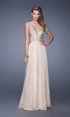 Long La Femme Gown 20921 -SIMPLY DRESS SALE 20921Nude F