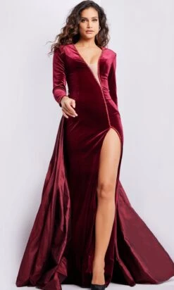 Formal Long Dress 23943 By Jovani -SIMPLY DRESS SALE 23943 BURGUNDY 22