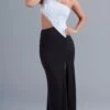 One-Shoulder Black And White Long Formal Dress -SIMPLY DRESS SALE 23 PY6010 10