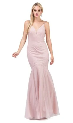 Tight Open-Back Mermaid Prom Dress With Beading -SIMPLY DRESS SALE 2437blush 5