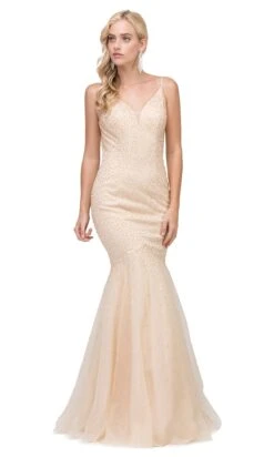Tight Open-Back Mermaid Prom Dress With Beading