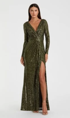 Mac Duggal Long Formal Dress 26490 -SIMPLY DRESS SALE 26490 Olive AB