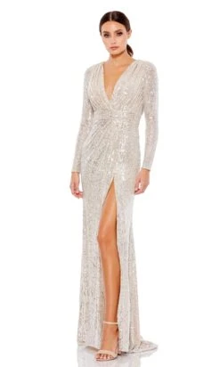 Mac Duggal Long Formal Dress 26490 -SIMPLY DRESS SALE 26490 Silver AB