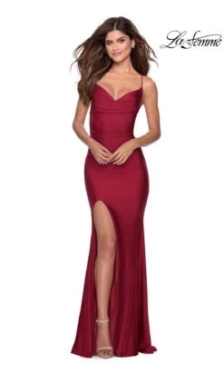 La Femme 28518 Formal Prom Dress -SIMPLY DRESS SALE 28518 Burgundy F