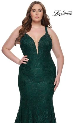 La Femme 29052 Formal Prom Dress -SIMPLY DRESS SALE 29052 DarkEmerald F2