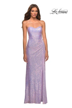 Draped La Femme Strapless Long Sequin Prom Dress 10 Draped La Femme Strapless Long Sequin Prom Dress -SIMPLY DRESS SALE 30497 LightPeriwinkle F2