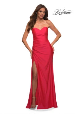 La Femme Strapless Sweetheart Long Prom Dress 9 La Femme Strapless Sweetheart Long Prom Dress -SIMPLY DRESS SALE 30600 HotCoral F