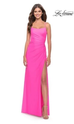 La Femme 31329 Formal Prom Dress 9 La Femme 31329 Formal Prom Dress -SIMPLY DRESS SALE 31329 NeonPink F