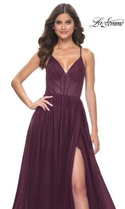 La Femme 31457 Formal Prom Dress -SIMPLY DRESS SALE 31457 DarkBerry F3