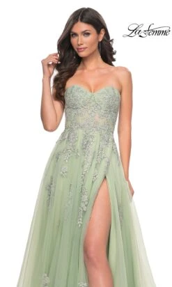 La Femme 32084 Formal Prom Dress 34 La Femme 32084 Formal Prom Dress -SIMPLY DRESS SALE 32084 Sage F3