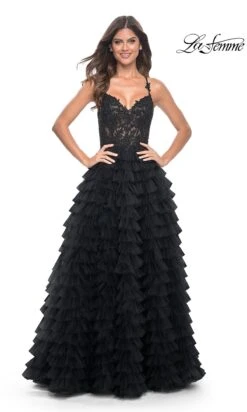 La Femme 32128 Formal Prom Dress 30 La Femme 32128 Formal Prom Dress -SIMPLY DRESS SALE 32128 Black F2