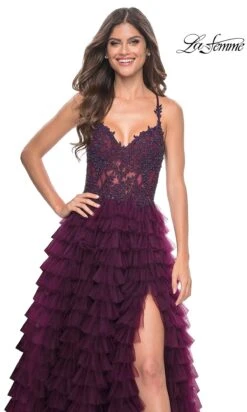La Femme 32128 Formal Prom Dress 35 La Femme 32128 Formal Prom Dress -SIMPLY DRESS SALE 32128 DarkBerry F3