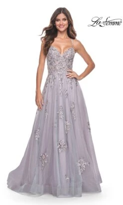 La Femme 32200 Formal Prom Dress -SIMPLY DRESS SALE 32200 LavenderGray F2