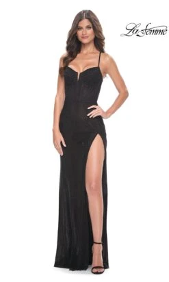 La Femme 32210 Formal Prom Dress -SIMPLY DRESS SALE 32210 Black F3