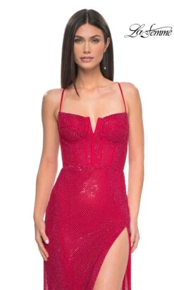 La Femme 32210 Formal Prom Dress -SIMPLY DRESS SALE 32210 Red F2
