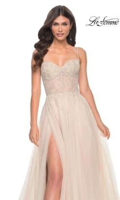 La Femme 32271 Formal Prom Dress -SIMPLY DRESS SALE 32271 Champagne F4