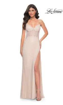 La Femme 32408 Formal Prom Dress -SIMPLY DRESS SALE 32408 Champagne F