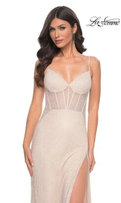 La Femme 32408 Formal Prom Dress -SIMPLY DRESS SALE 32408 Champagne F2