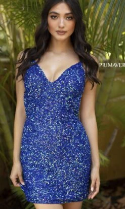 Short Homecoming Dress By Primavera 3352D -SIMPLY DRESS SALE 3352BLUE 1