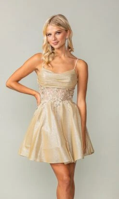 Dancing Queen Short Party Dress 3386 -SIMPLY DRESS SALE 3386champagne 3 crop