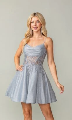 Dancing Queen Short Party Dress 3386 -SIMPLY DRESS SALE 3386silver 3 crop