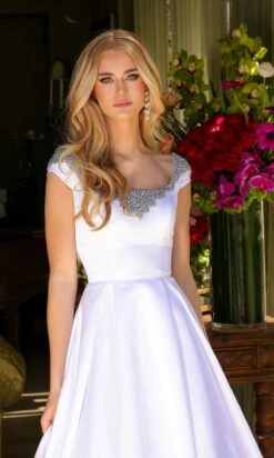 Ava Presley Long Formal Dress 39322 -SIMPLY DRESS SALE 39322 WHITE 0336