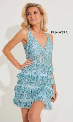 Primavera Short Party Dress 4203 17 Primavera Short Party Dress 4203 -SIMPLY DRESS SALE 4203LIGHTBLUE02