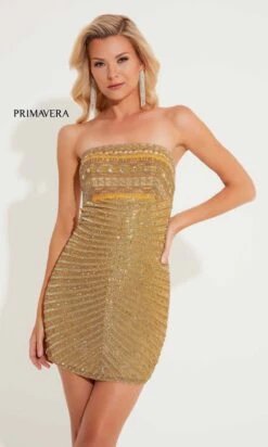 Primavera Short Party Dress 4210 -SIMPLY DRESS SALE 4210GOLD02