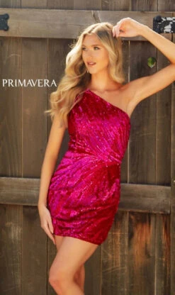 Primavera Short Party Dress 4214 -SIMPLY DRESS SALE 4214FUSHIA01