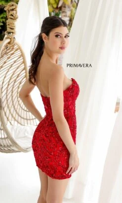 Primavera Short Party Dress 4222 -SIMPLY DRESS SALE 4222RED0120