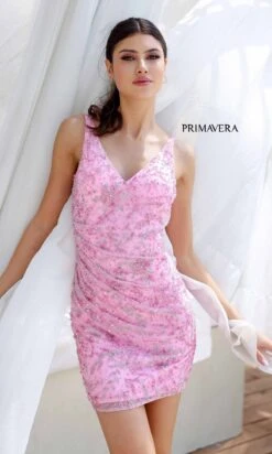 Primavera Short Party Dress 4225 -SIMPLY DRESS SALE 4225PINK0084