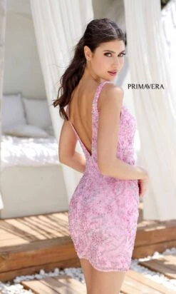 Primavera Short Party Dress 4225 -SIMPLY DRESS SALE 4225PINK0113
