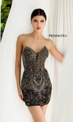 Primavera Short Party Dress 4226 -SIMPLY DRESS SALE 4226BLACKGOLD 1
