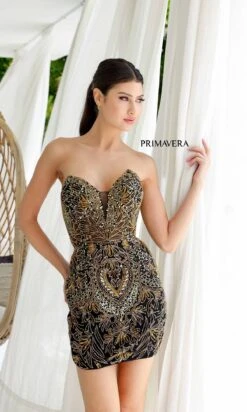 Primavera Short Party Dress 4226 -SIMPLY DRESS SALE 4226BLACKGOLD 2