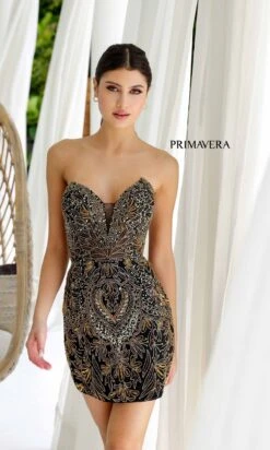 Primavera Short Party Dress 4226 -SIMPLY DRESS SALE 4226BLACKGOLD 3