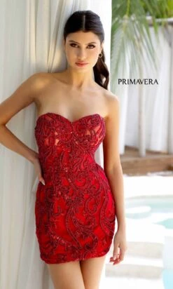 Primavera Short Party Dress 4227 -SIMPLY DRESS SALE 4227RED0035