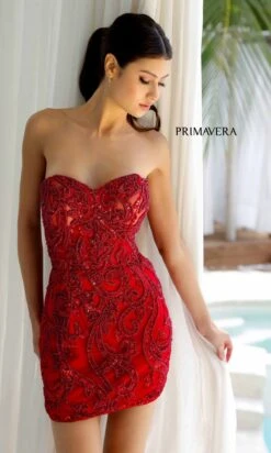 Primavera Short Party Dress 4227 -SIMPLY DRESS SALE 4227RED0038