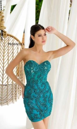 Primavera Short Party Dress 4227 -SIMPLY DRESS SALE 4227TEAL0049