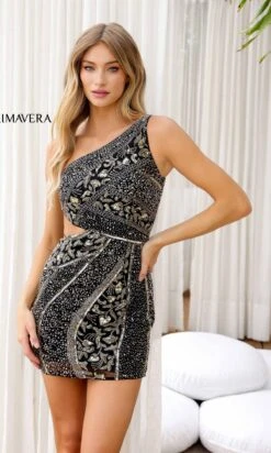 Primavera Short Party Dress 4228 -SIMPLY DRESS SALE 4228BLACKGOLD0169