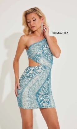 Primavera Short Party Dress 4228 -SIMPLY DRESS SALE 4228NUDETURQUOISE02