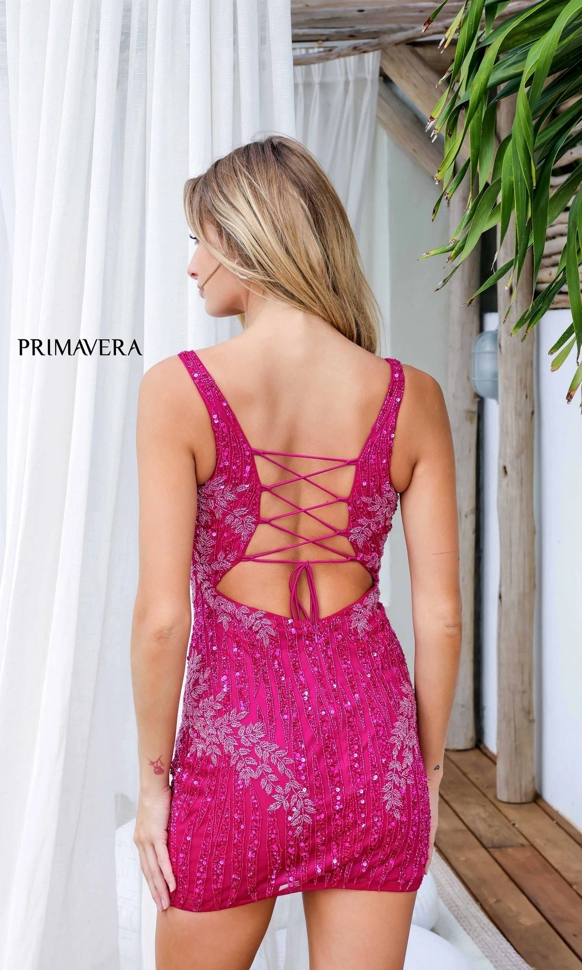 Primavera Short Party Dress 4232 4 Primavera Short Party Dress 4232 - Image 2