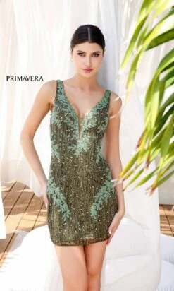 Primavera Short Party Dress 4232 13 Primavera Short Party Dress 4232 -SIMPLY DRESS SALE 4232OLIVE0074