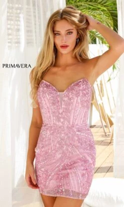 Primavera Short Party Dress 4234 -SIMPLY DRESS SALE 4234PINK0079