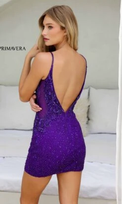 Primavera Short Party Dress 4245 -SIMPLY DRESS SALE 4245PURPLE0020