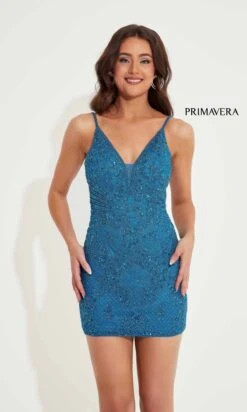 Primavera Short Party Dress 4247 -SIMPLY DRESS SALE 4247PEACOCK02