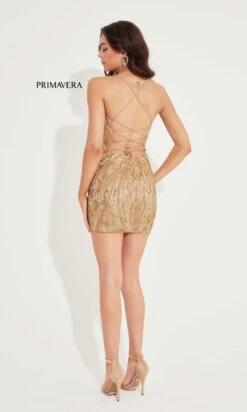 Primavera Short Party Dress 4250 -SIMPLY DRESS SALE 4250NUDEGOLD03